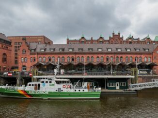 Blickfang des Deutschen Zollmuseums in der Hamburger Speicherstadt ist das Zollboot «Oldenburg»
