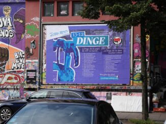 Auf dem Plakat wird zu Straftaten aufgerufen