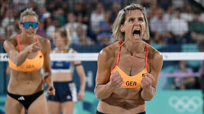 Laura Ludwig (r) und Louisa Lippmann spielen um den deutschen Meistertitel.