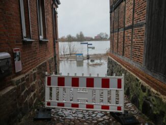 Im Januar 2024 überflutete das Hochwasser der Elbe Teile der Altstadt. (Archivbild)