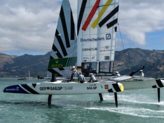 Startet im August 2025 zum ersten Mal in Deutschland: Die SailGP-Serie mit dem deutschen Fahrer Erik Heil.