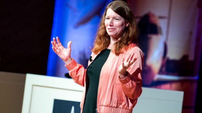 Anna Christmann (Bündnis90/ Die Grünen), Koordinatorin der Bundesregierung für die Deutsche Luft- und Raumfahrt, spricht auf dem Deutschen Luft- und Raumfahrtkongress. 