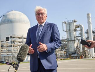 Bundespräsident Steinmeier mahnt den Erhalt der industriellen Stärke Deutschlands auf dem Weg zur Klimaneutralität an.