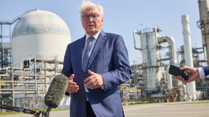 Bundespräsident Steinmeier mahnt den Erhalt der industriellen Stärke Deutschlands auf dem Weg zur Klimaneutralität an.