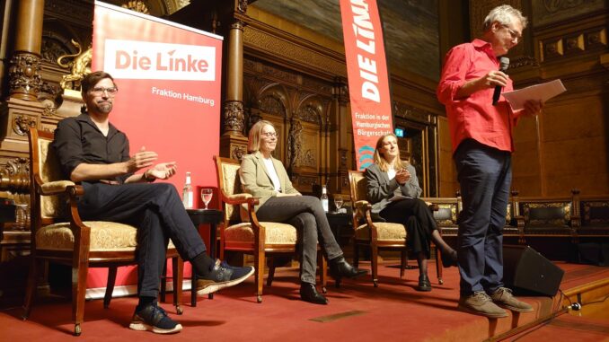 Großer Andrang bei Auftritt der früheren Cum-Ex-Chefermittlerin Anne Brorhilker im Hamburger Rathaus.