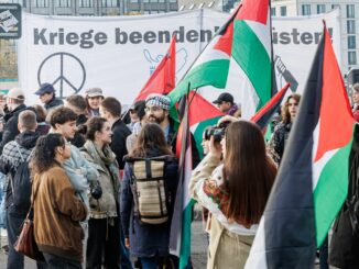 Mehr als 400 Teilnehmer kamen laut Polizei zu einer Pro-Palästina-Demonstration in Hamburg.