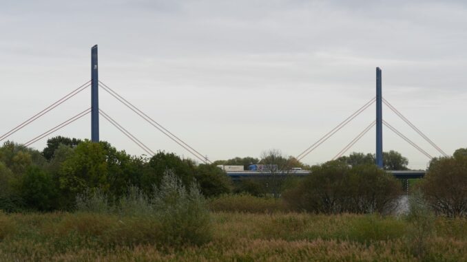 Fahrzeuge fahren über die Norderelbbrücke auf der Autobahn A1. (Archivbild) 