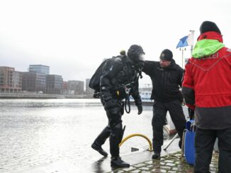 Auf der Suche nach einem Messer im Hörnbecken.