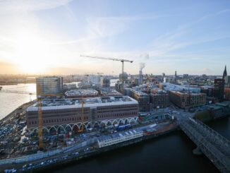 Die Baustelle des südlichen Überseequartiers in der Hafencity-Hamburg. (Archivbild)