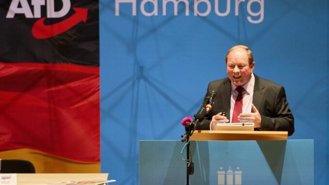 AfD-Landeschef Nockemann verurteilt einen Buttersäure-Anschlag auf die Wohnung eines Bürgerschaftskandidaten seiner Partei als «linken Terror».