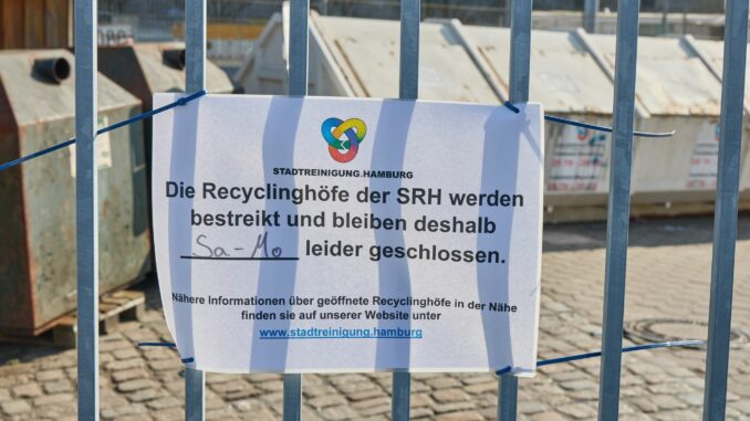 Verdi hat die Beschäftigten der Stadtreinigung Hamburg zu einem Warnstreik aufgerufen.